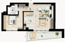 Apartament 2 camere, 58 mp, balcon, cartier Craiovei 