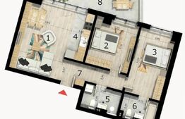 Apartament 3 camere, 70 mp, balcon, cartier Craiovei 