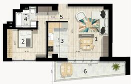 Apartament 2 camere, 58 mp, balcon, cartier Craiovei