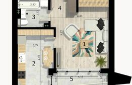 Studio, 55 mp, Ansamblu Rezidențial