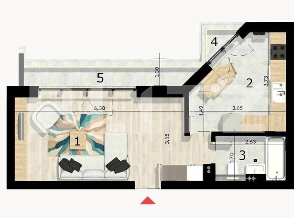 Garsonieră de vânzare Craiovei - 144522AV | BLITZ Pitești | Poza1