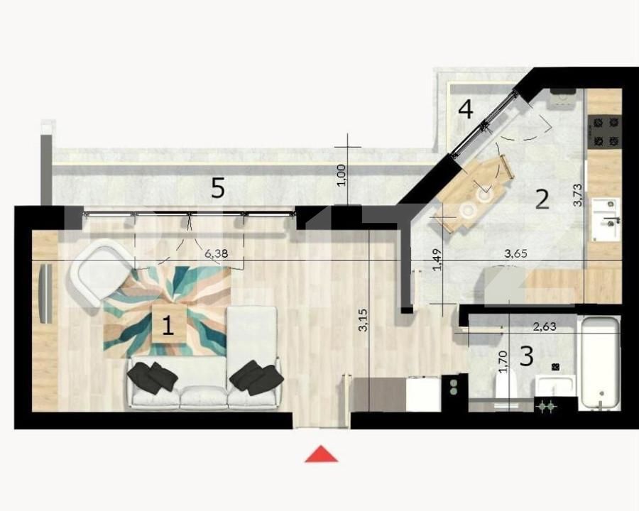 Garsonieră de vânzare Craiovei - 144522AV | BLITZ Pitești | Poza1