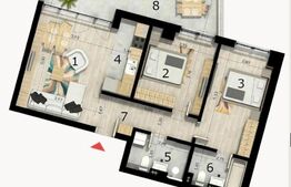 Apartament 3 camere, 100 mp, Ansamblu Rezidențial 