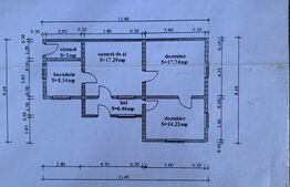 Casa cu 3 camere, 80 mp utili, teren cu 580 mp, Nord
