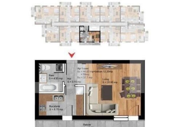 Garsonieră de vânzare Albert - 121452AV | BLITZ Ploieşti | Poza1