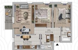 Apartament 3 camere, 85 mp, Bulevardul Bucuresti