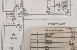 Apartament 3 camere, semidecomandat, 57mp, zona Nord