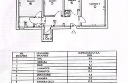 Apartament 3 camere decomandat, 61mp, Bd. Republicii