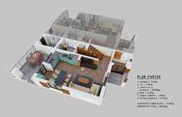 Duplex 4 camere, suprafata utila 122mp, teren util 120mp, Bucov