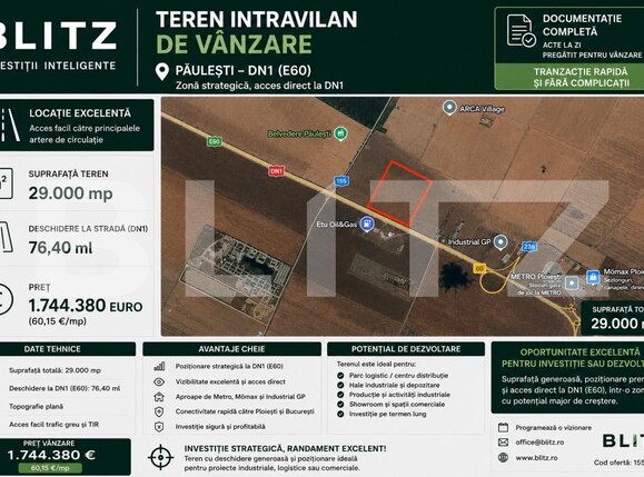 Teren de vânzare Exterior Nord - 155528TV | BLITZ Ploieşti | Poza1