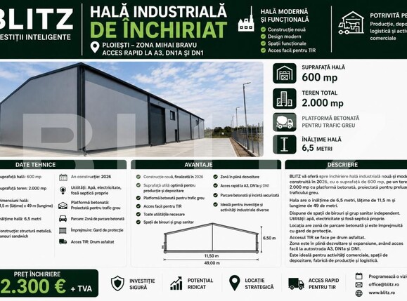 Spațiu industrial de închiriat Brazi - 190844SII | BLITZ Ploieşti | Poza1