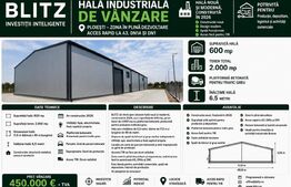 Hala moderna 600 mp,platforma betonata 2000 mp cu acces facil autostrada A3