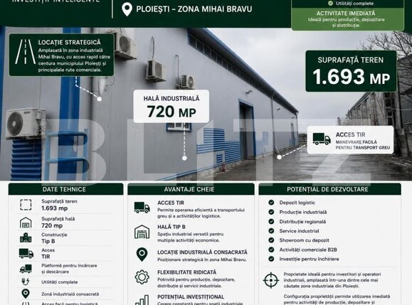 Spațiu industrial de vânzare Mihai Bravu - 192367SVI | BLITZ Ploieşti | Poza1