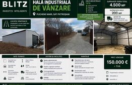 Hala industriala, 200 mp, teren 4500 mp, zona Pietrosani PH