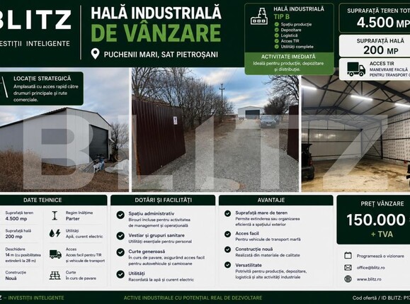 Spațiu industrial de vânzare Exterior Sud - 196387SVI | BLITZ Ploieşti | Poza1