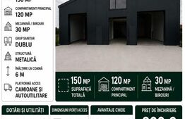 Hala de inchiriat 2026, 150 mp,Ploiesti acces facil A3