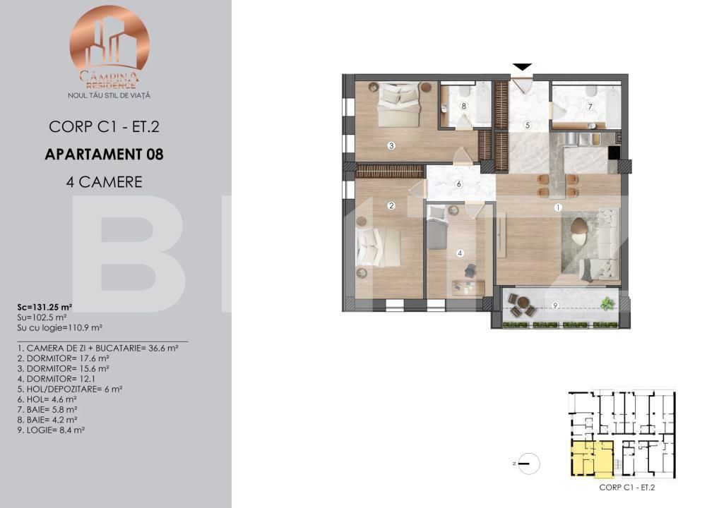Apartament de vânzare 4 camere Campina - 197836AV | BLITZ Ploieşti | Poza3