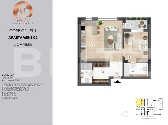 Apartament de vânzare 2 camere Campina - 197865AV | BLITZ Ploieşti | Poza2
