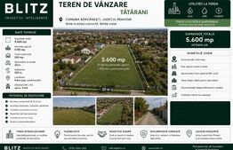 Teren intravilan+extravilan, 5.600 mp, zona Tătărani, Bărcănești