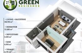 Apartament 2 camere , 52.60 mp , Green Residence