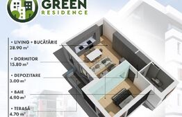 Apartament 2 camere , 52.60 mp , Green Residence