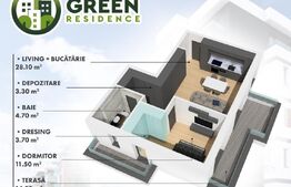 Penthouse 2 camere | 54 mp | Green Residence