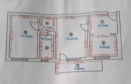 Apartament de vanzare, cu 2 camere, 55 mp, zona Careiului