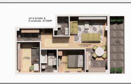 Apartament cu 3 camere, 87 mp, zona Centrala 