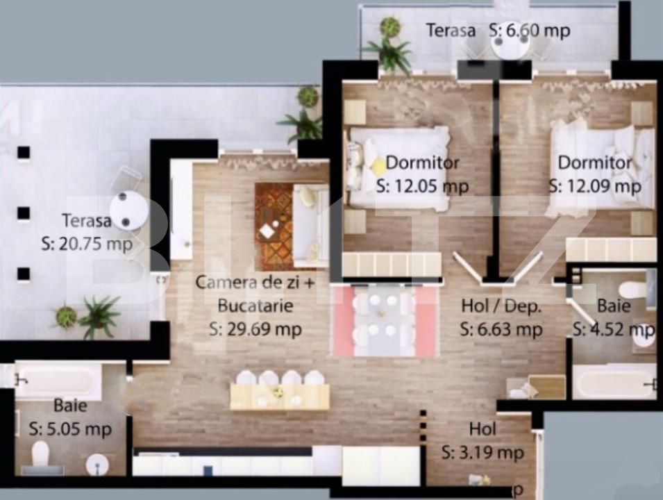 Apartament de vânzare 3 camere Micro 16 - 206806AV | BLITZ Satu Mare | Poza11