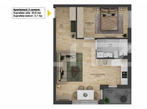 Apartament de vânzare 2 camere Doamna Stanca - 155585AV | BLITZ Sibiu | Poza1