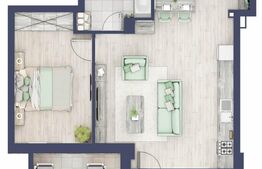 Apartament 2 camere, semidecomandat, 52,50 mp, zona Turnisor