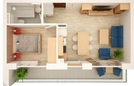 Apartament cu 2 camere, semidecomandat, 33 mp, zona Turnișor