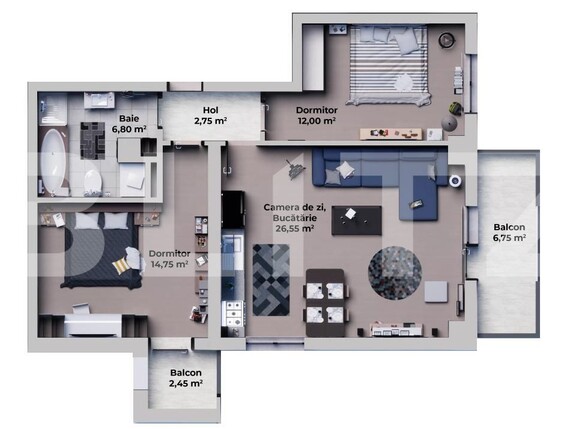 Apartament de vânzare 3 camere Nord Vest - 171221AV | BLITZ Sibiu | Poza1