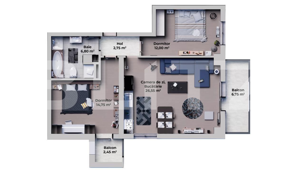 Apartament de vânzare 3 camere Nord Vest - 171221AV | BLITZ Sibiu | Poza1