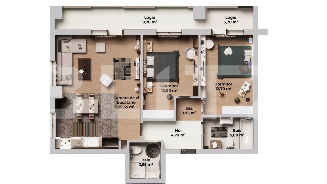 Apartament de vânzare 3 camere Nord Vest - 171224AV | BLITZ Sibiu | Poza1