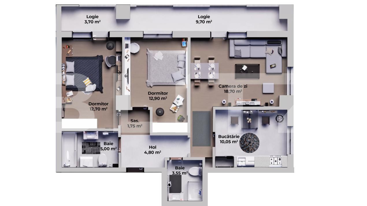 Apartament de vânzare 3 camere Nord Vest - 171226AV | BLITZ Sibiu | Poza1