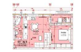 Vanzare apartament de 2 camere, 44.73 mp utili