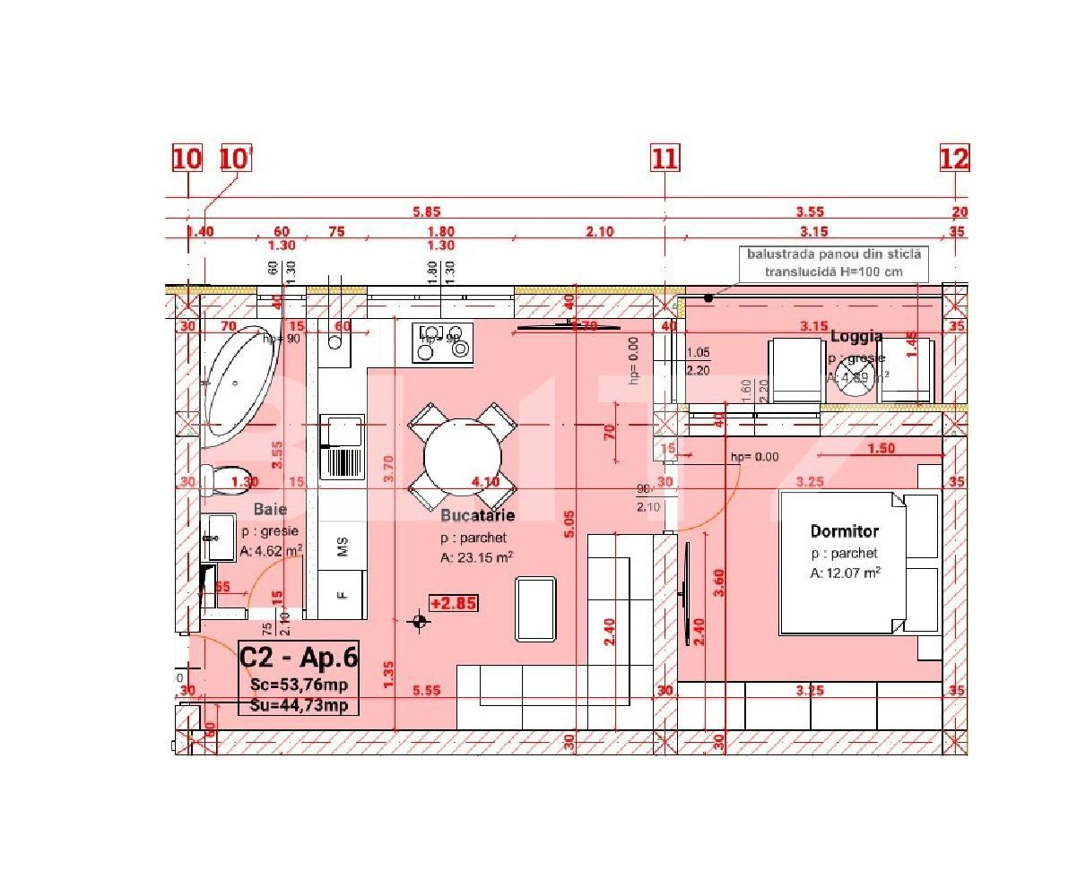 Apartament de vânzare 2 camere Exterior Sud - 64842AV | BLITZ Sibiu | Poza2