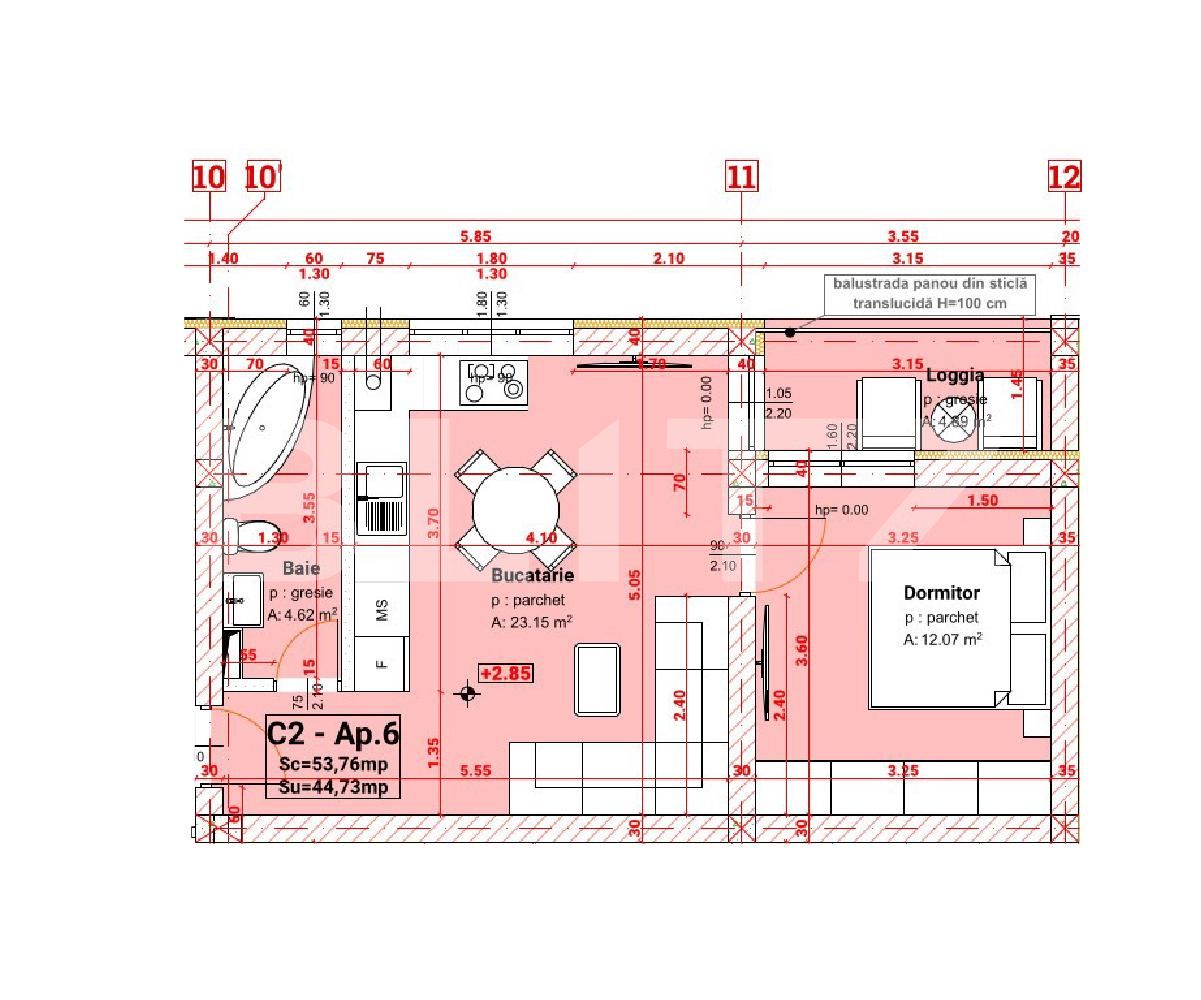 Apartament de vânzare 2 camere Exterior Sud - 64842AV | BLITZ Sibiu | Poza1
