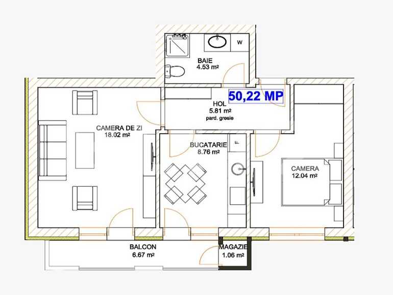 Apartament de vânzare 2 camere Exterior Sud - 65318AV | BLITZ Sibiu | Poza1
