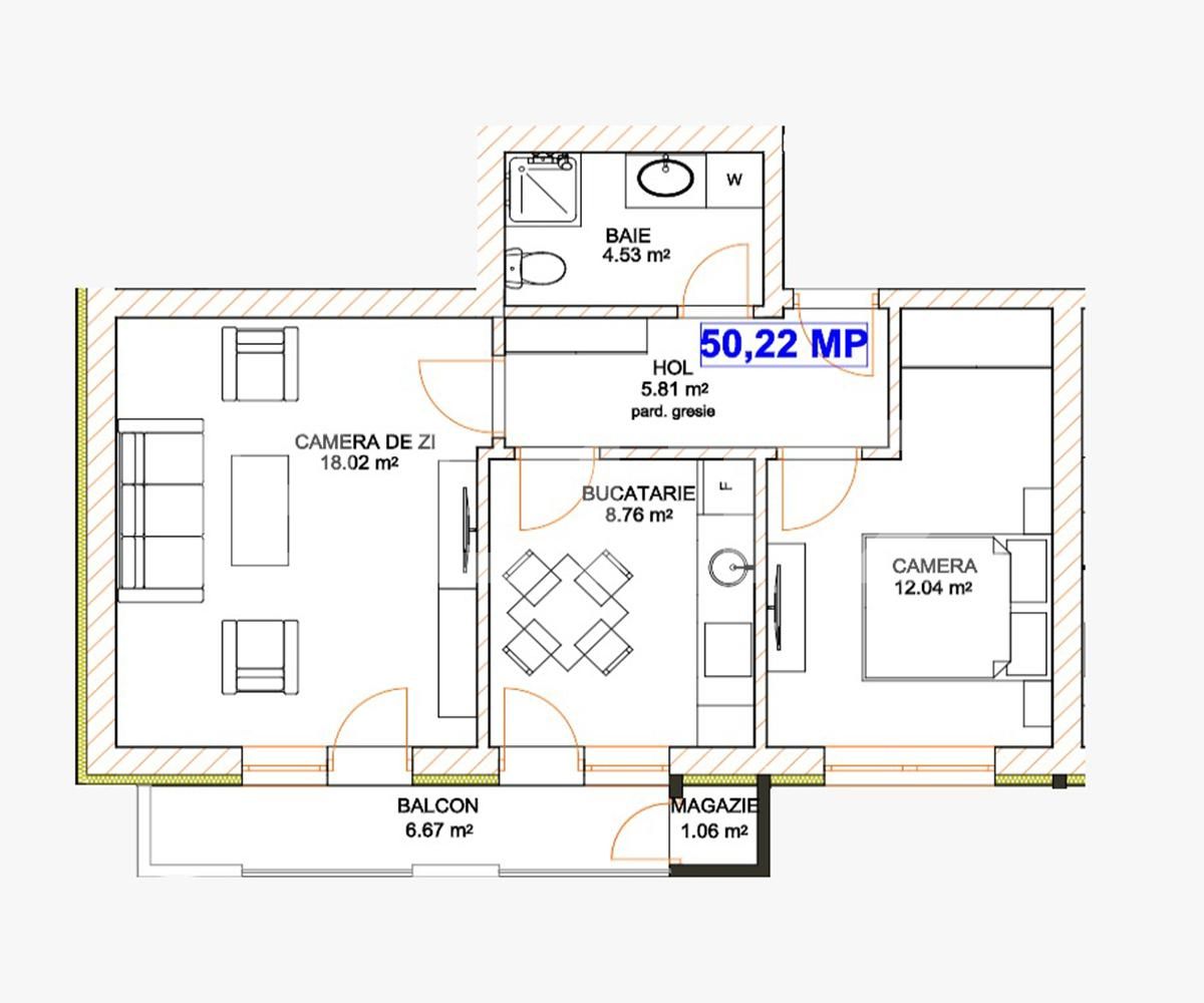 Apartament de vânzare 2 camere Exterior Sud - 65319AV | BLITZ Sibiu | Poza1