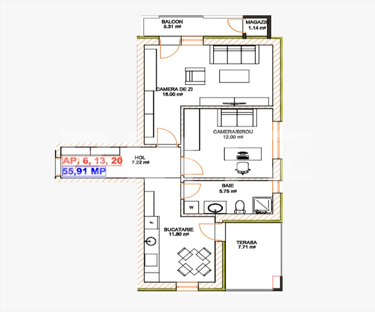 Apartament de vânzare 2 camere Șelimbăr - 65323AV | BLITZ Sibiu | Poza2