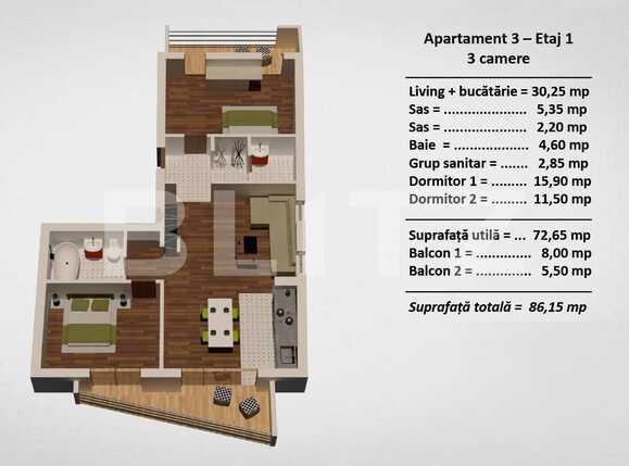 Apartament de vânzare 3 camere Turnisor - 66629AV | BLITZ Sibiu | Poza2