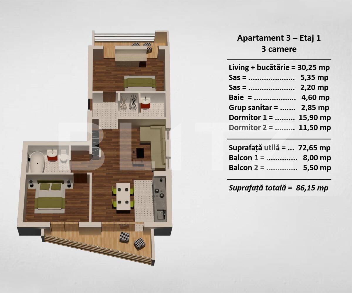 Apartament de vânzare 3 camere Turnisor - 66629AV | BLITZ Sibiu | Poza2