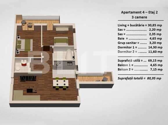 Apartament de vânzare 3 camere Turnisor - 66631AV | BLITZ Sibiu | Poza2