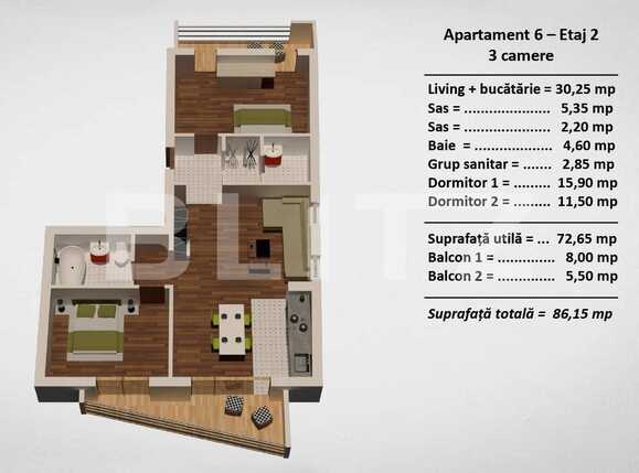 Apartament de vânzare 3 camere Turnisor - 66635AV | BLITZ Sibiu | Poza2