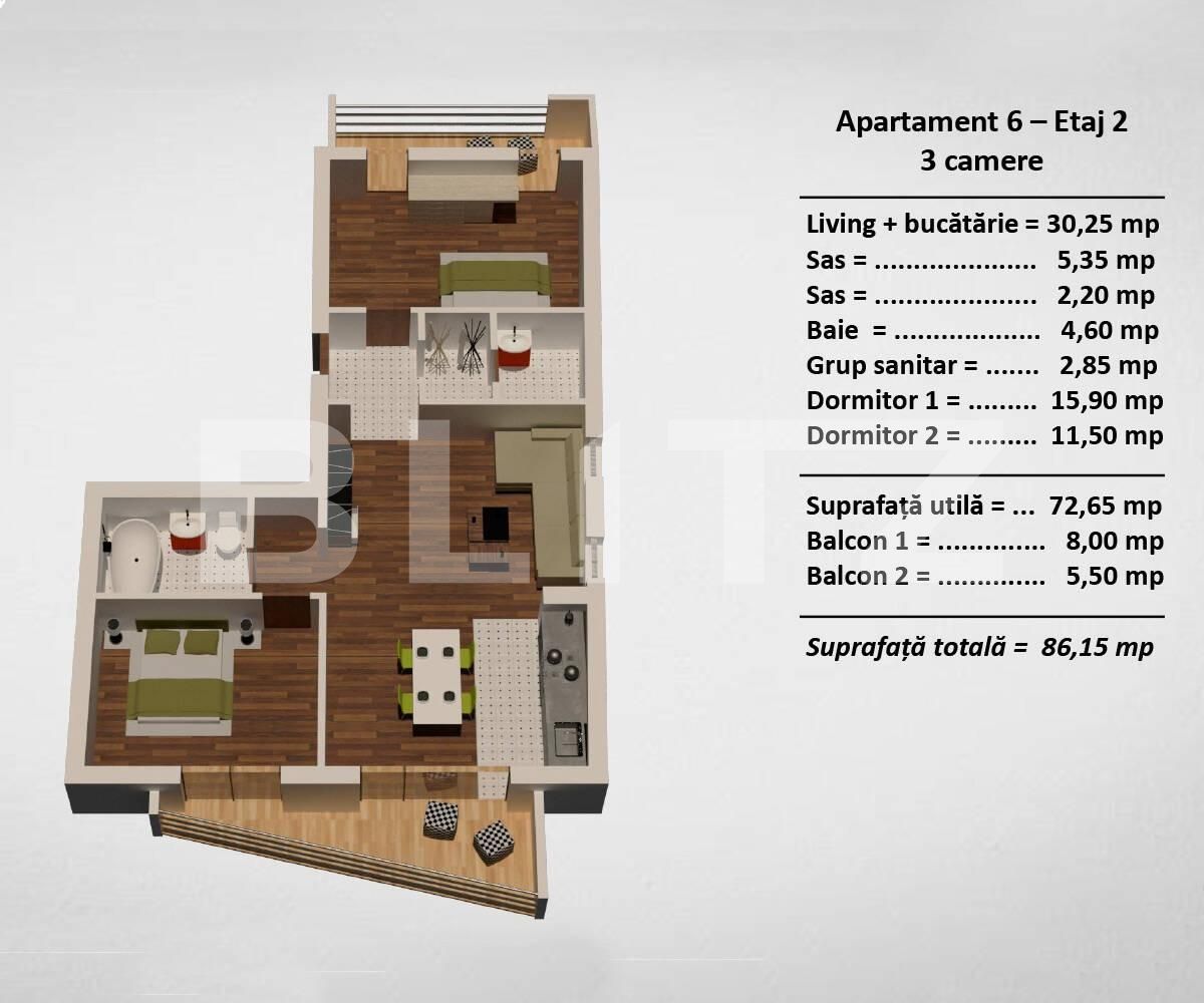 Apartament de vânzare 3 camere Turnisor - 66635AV | BLITZ Sibiu | Poza2