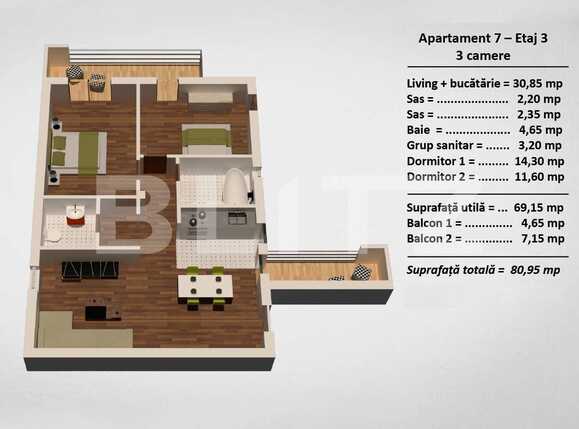 Apartament de vânzare 3 camere Turnisor - 66636AV | BLITZ Sibiu | Poza2