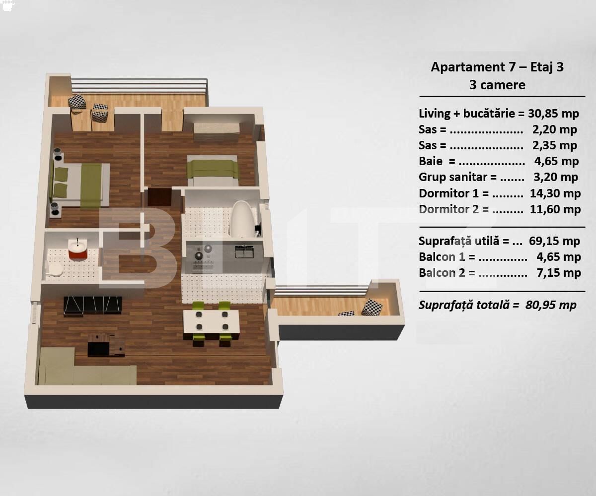 Apartament de vânzare 3 camere Turnisor - 66636AV | BLITZ Sibiu | Poza2