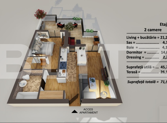 Apartament de vânzare 2 camere Turnisor - 66669AV | BLITZ Sibiu | Poza1